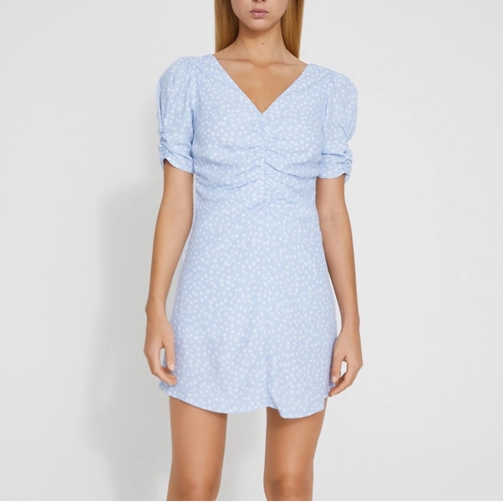 ZARA Blue Polka Dot Dress Size Small